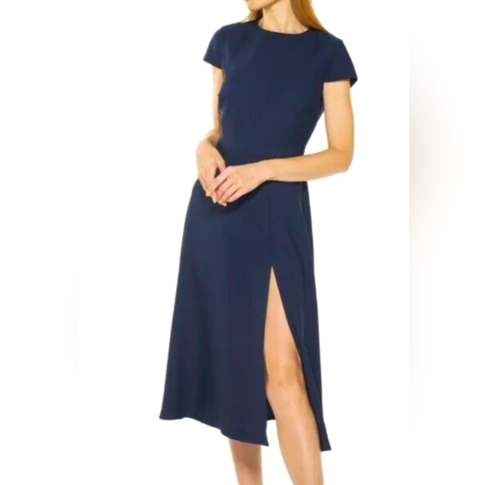 Alexia Admor Lily High-Slit Short Sleeve Midi Dress, size 4